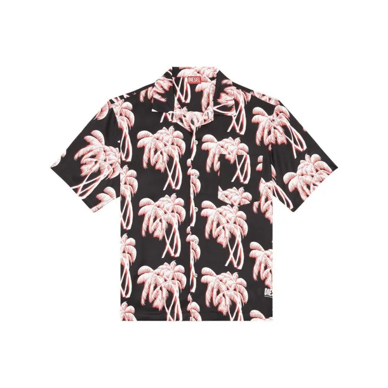 DIESEL Bmowt Adrian Palm Tree Printed Buttoned Shirt-0