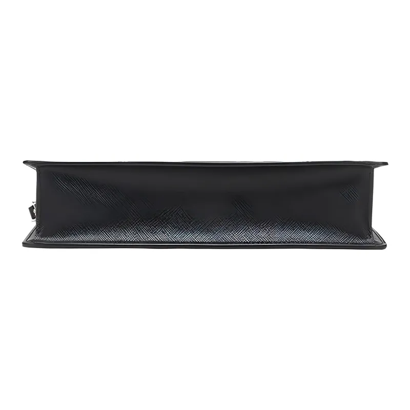 PRADA Cow Leather Clutch Men's Black-4