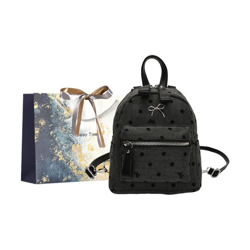 Iman's House PU Backpack Regular Women's White/Gray/Black-8