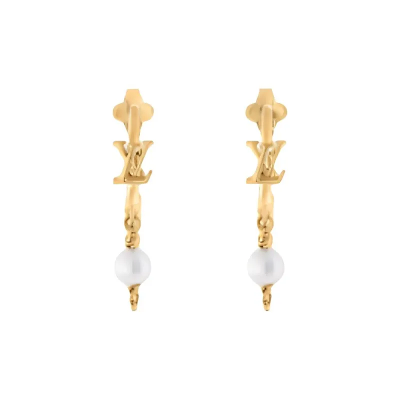 LOUIS VUITTON Metal, Resin, Bead Earrings Women's Gold-0