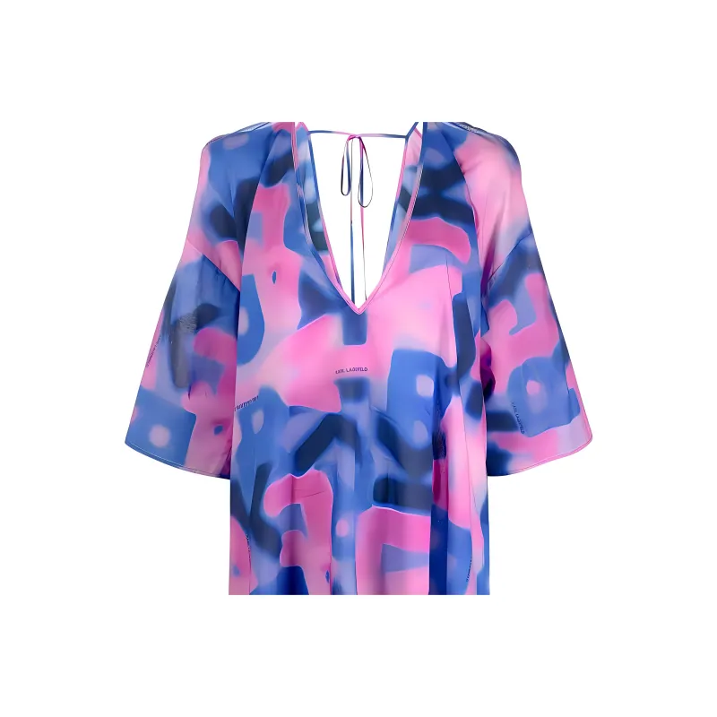 KARL LAGERFELD / Karl Lagerfeld Jeans Abstract print Cotton Kaftan Dress-4