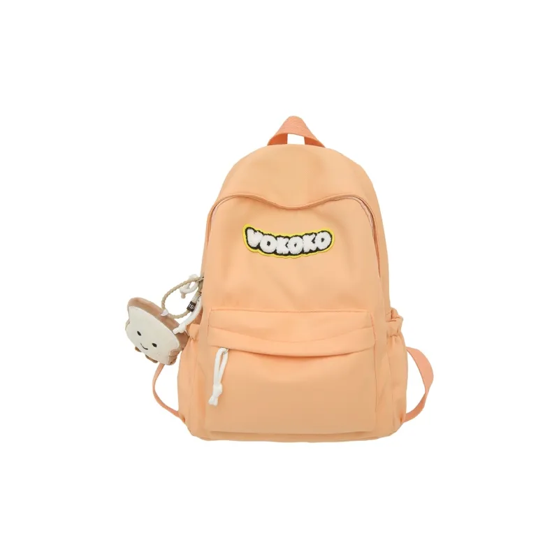 Yalu Nylon Backpack Unisex Ecru/Black/Orange Red/Burgundy/Light Blue-14