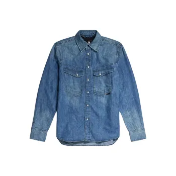 G STAR RAW Shirt Unisex Faded Military Academy Blue