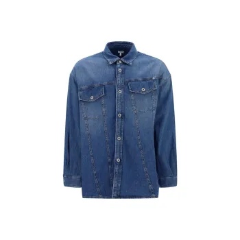 LOEWE Slanted Washed Denim Overshirt