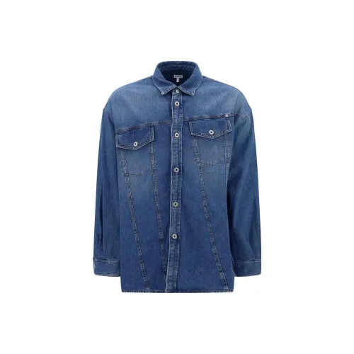 LOEWE Slanted Washed Denim Overshirt