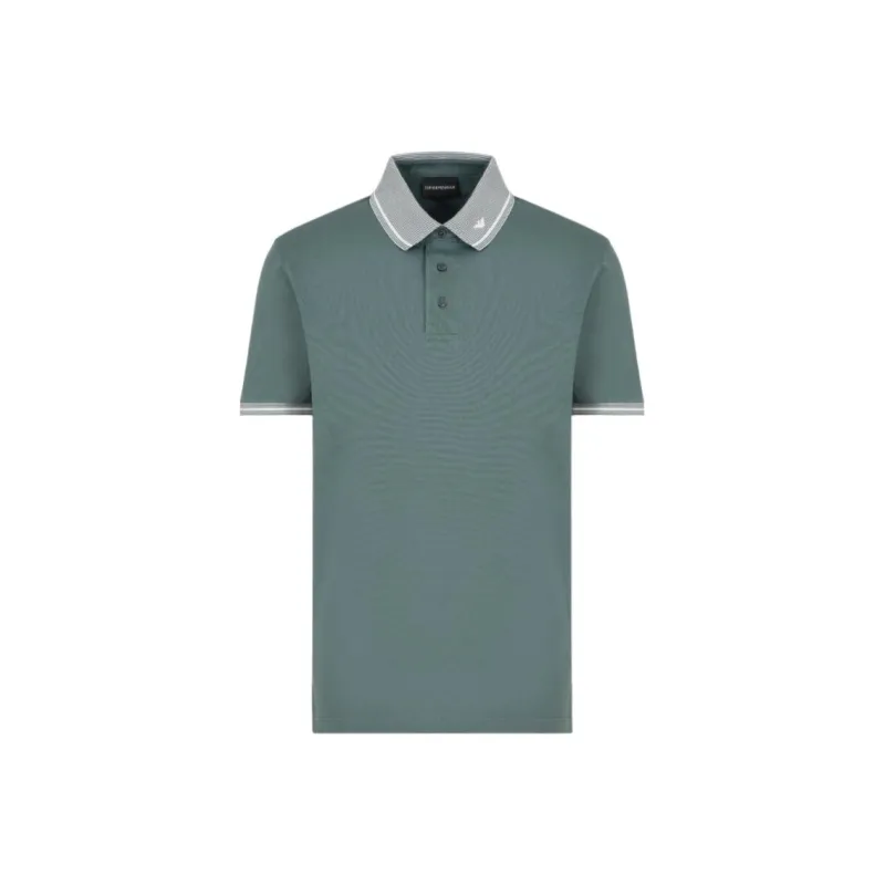 EMPORIO ARMANI Piqué Polo Shirt With Piped Collar-0