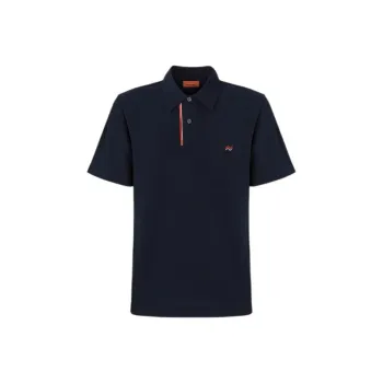 MISSONI Zigzag Embroidery And Contrasting Detail Piqué Polo Shirt