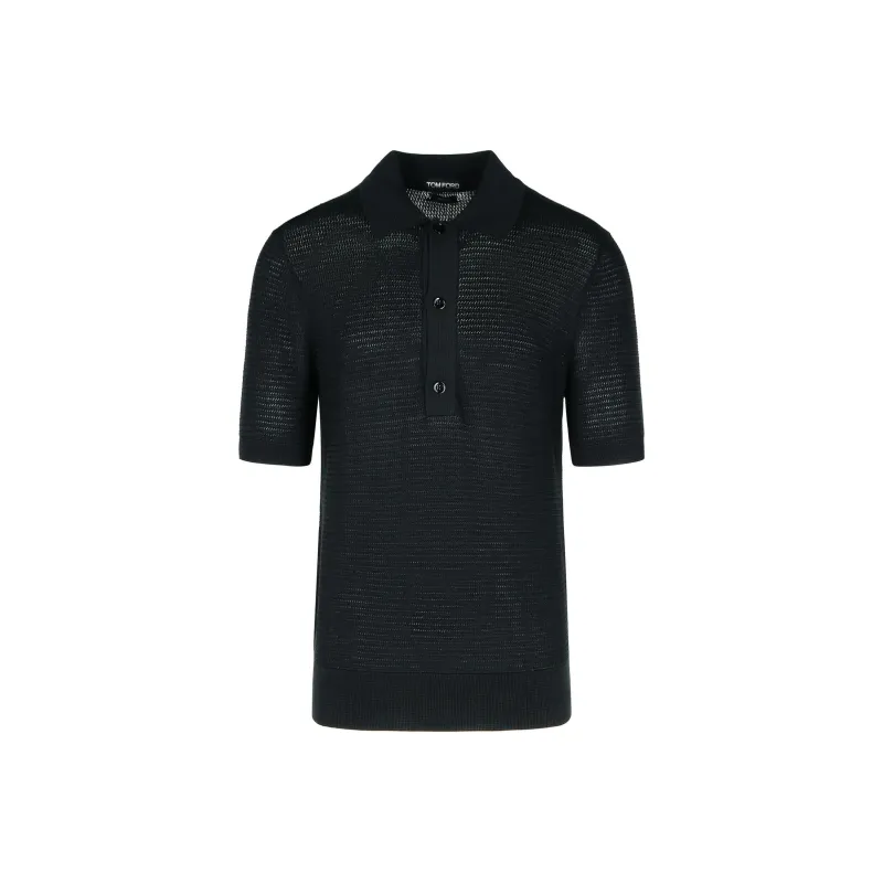 TOM FORD Short Sleeved Knitted Polo Shirt-0