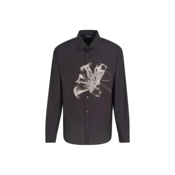 EMPORIO ARMANI Asv Lyocell Blend Shirt With Lily Print