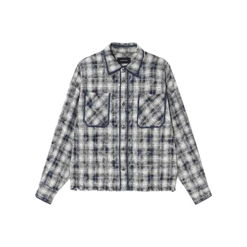 OVERCOOL Shirt Unisex Blue White Plaid