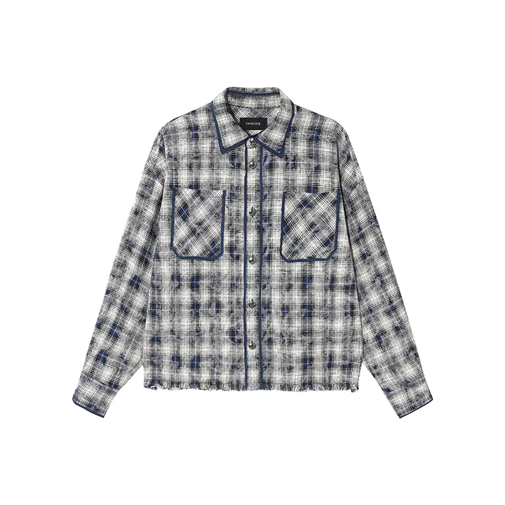 OVERCOOL Shirt Unisex Blue White Plaid-0