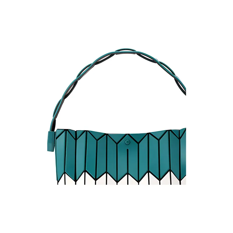 ISSEY MIYAKE Bucket Polyester Shoulder Bag Crossbody Bag Handbag Small Size Women's Green & Black & White-1