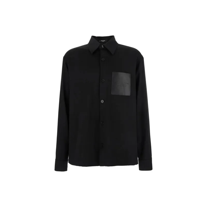 BALMAIN Logo Detailed Long Sleeved Overshirt-0