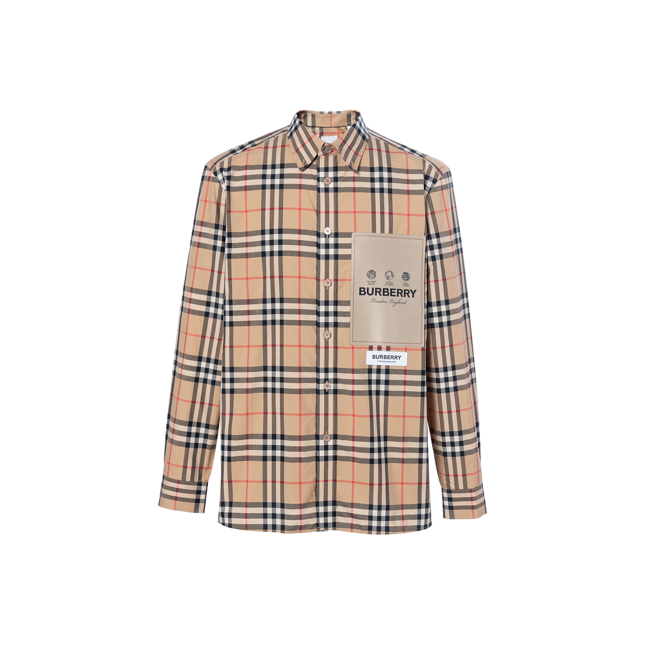 【関税＆送料込み】Burberry Herringbone-Print Cotton-Blend Burberry Brit Brown Tartan Check Herringbone Cotton Button