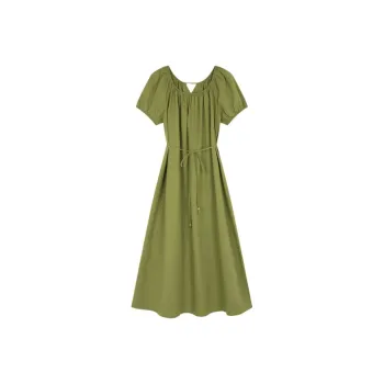 Mo Han Yi Mei Short Sleeved Dress Women's Avocado Green