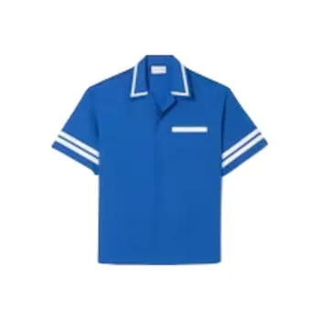 LACOSTE Shirts Men Blue With White Lettering