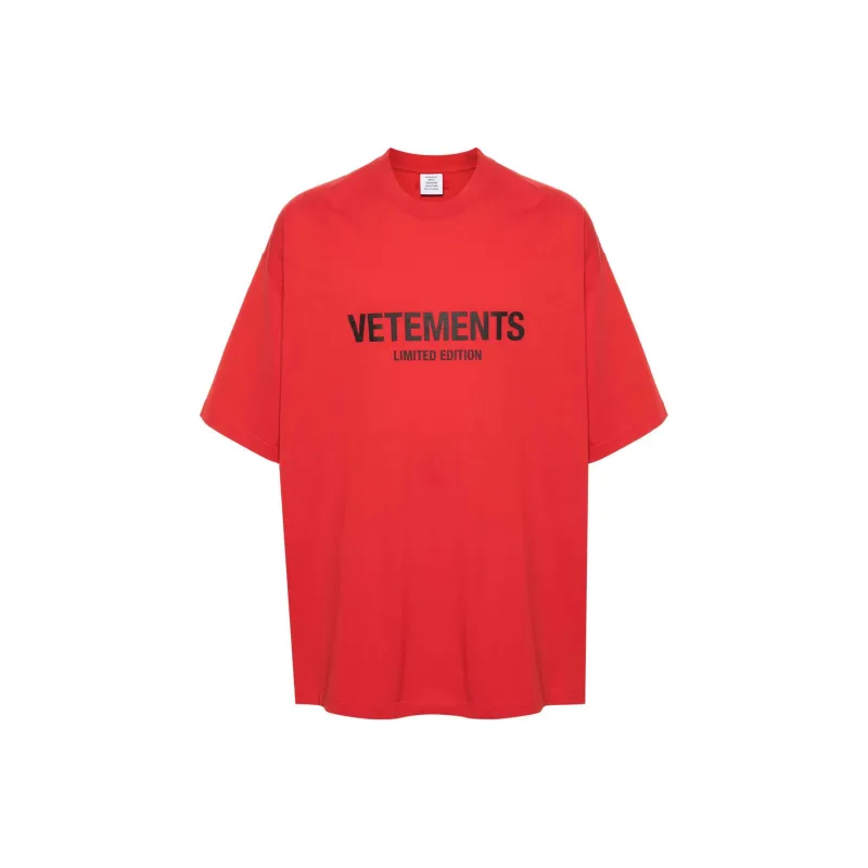Vetements T-Shirts Unisex Red-0
