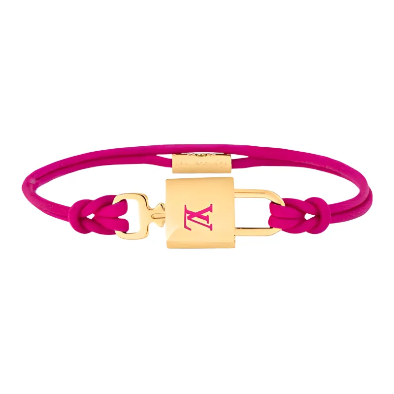LOUIS VUITTON Metal Calf Leather Bracelets Women's Purple-0