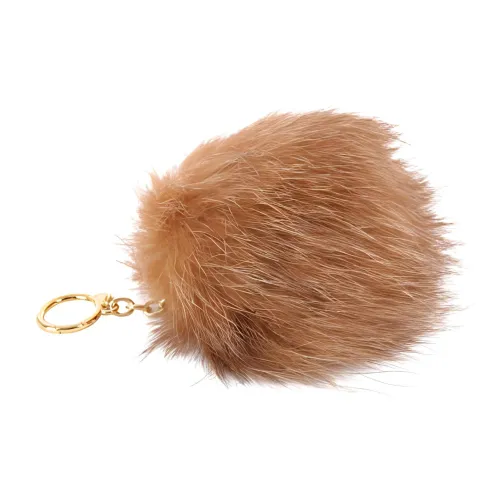 MICHAEL KORS Metal Fur Key Ring Pendant Bag Accessory Large Size Women's Brown