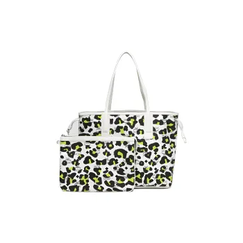 MCM Aren Canvas With Leather Tote Bag Shopping Bag Handbag Medium Size Women's White