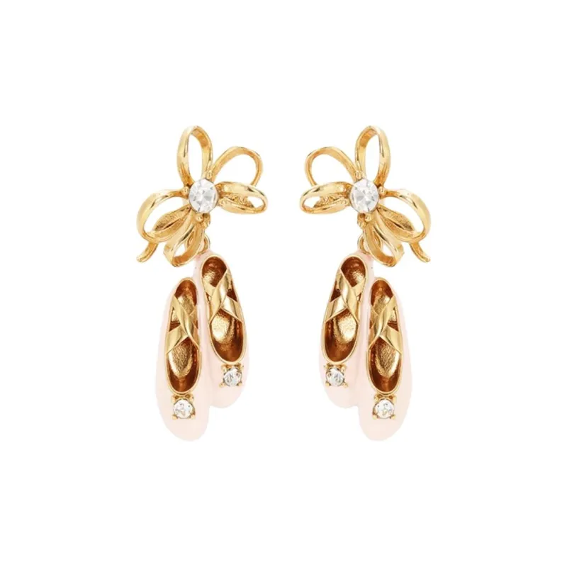 LES NEREIDES Gold Plated Brass With Enamel Clip On Earrings Women's Gold-1