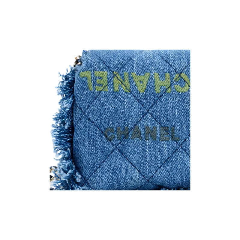 CHANEL 22SS Denim Flap Bag, Shoulder Bag, Crossbody Bag Women's Blue-4