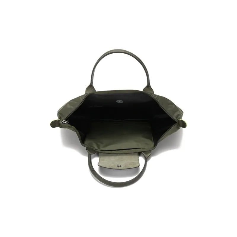 LONGCHAMP Longxiang Le Pliage Green Recycled Canvas With Leather Dumpling Bag Handbag Medium Size Women's Forest-6