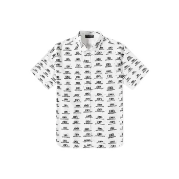 Balenciaga Hand Drawn Bb Icon Oversize Viscose Shirt