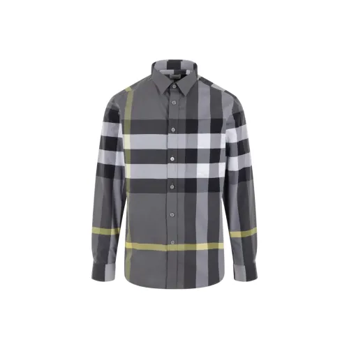 Burberry Shirts Men Gray