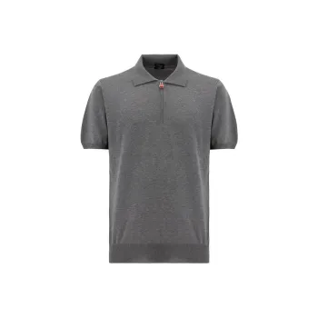 KITON Fine ribbed Cotton Polo Shirt