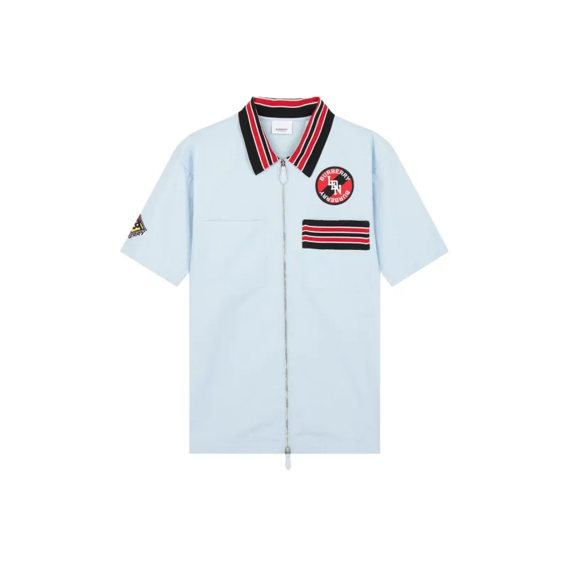 Burberry Shirts Men Light Blue-0
