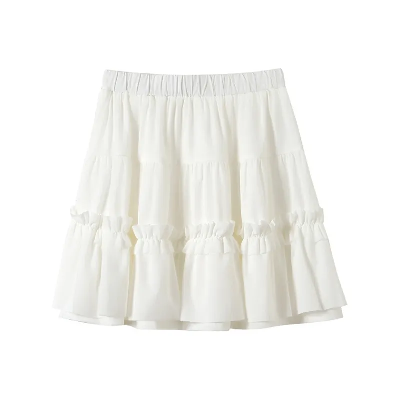 ABBY GODDESS Casual Short Skirts Women's White-1