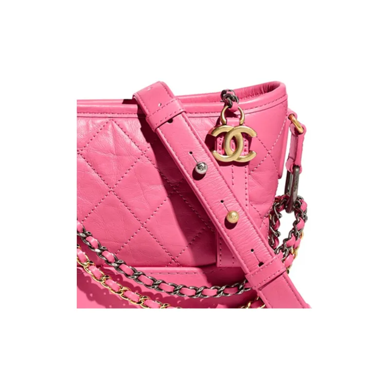 CHANEL Gabrielle Calfskin Hobo Bag, Handbag, Shoulder Bag, Crossbody Bag Trumpets Women's Pink-4
