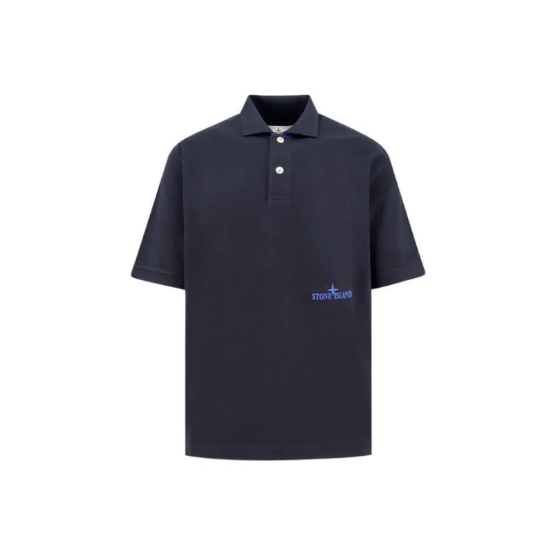 STONE ISLAND Logo Embroidered Short Sleeved Polo Shirt-0