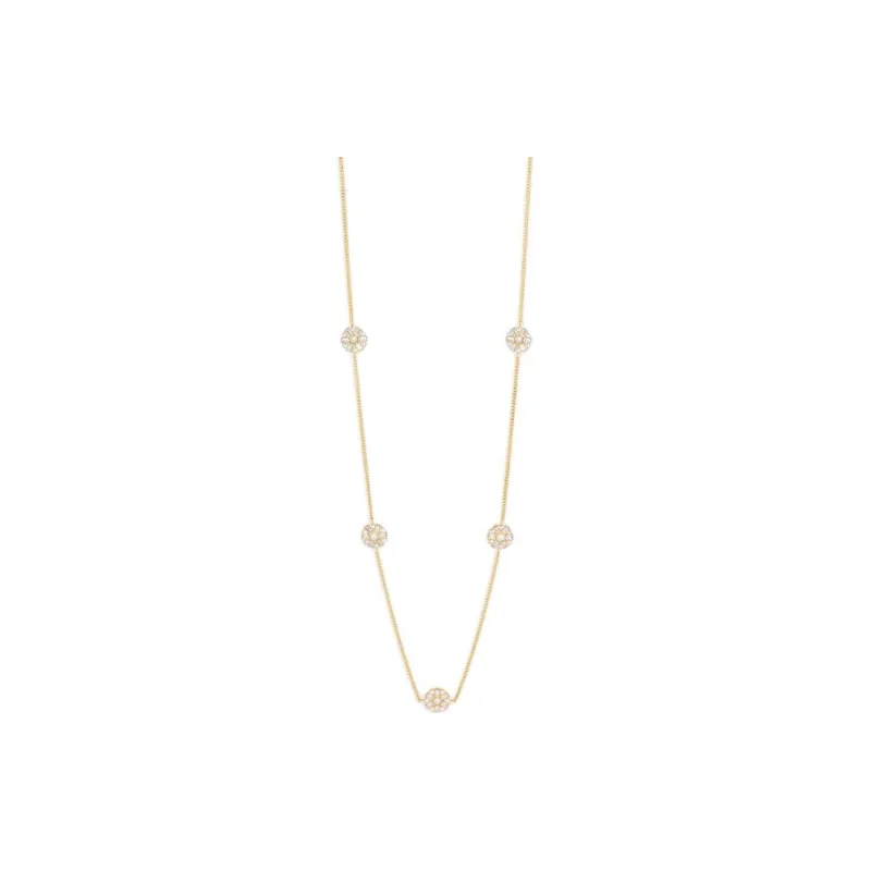 CELINE Rhinestone, Resin, Pearl, Enamel Necklaces Women's Gold-0