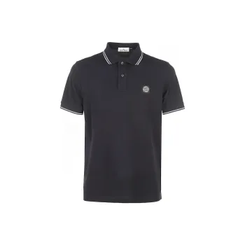 STONE ISLAND Logo Patch Short Sleeved Polo Shirt