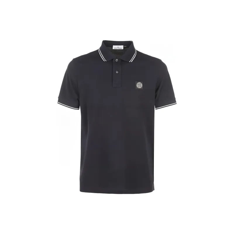 STONE ISLAND Logo Patch Short Sleeved Polo Shirt-0
