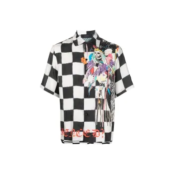 AMIRI X Wes Lang Skull Bowling Shirt