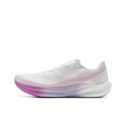 XTEP One Piece Molding 3rd Generation Physical Education Exam Edition Running Shoes Women's Low Top Classic White/Bright Purple Red/Violet