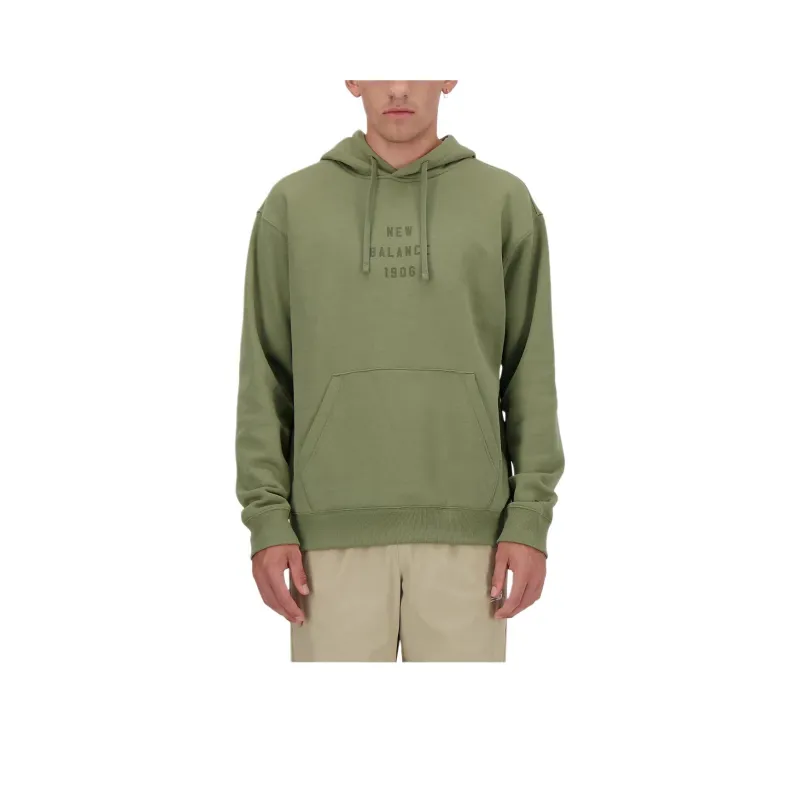 New Balance Iconic Collegiate Graphic Hoodie Sweatshirt Men's Dark Peridot-0