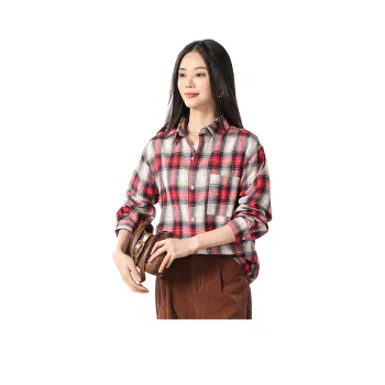 L'ALPINA Shirt Unisex Red And White Plaid