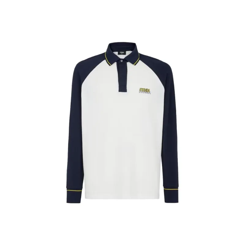 FENDI Polo Shirt Men's Blue White-0