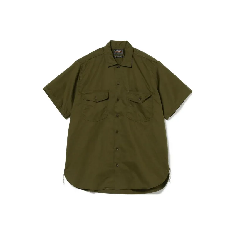 Beams Shirts Men Olive Green-0