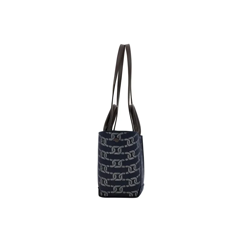 TOD'S Fabric Tote Bag, Shopping Bag, Handbag, Shoulder Bag Trumpets Unisex Black & Gray-1