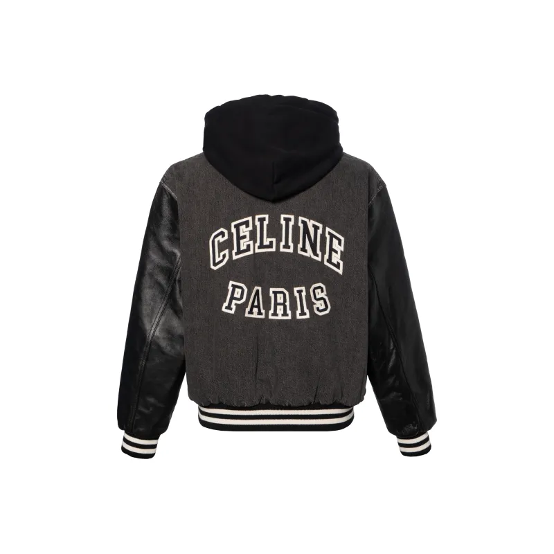 CELINE Loose CELINE Teddy Jacket In Charcoal Wash Denim-1