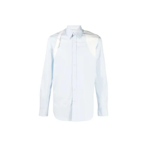 Alexander McQueen Shirts Men Light Blue