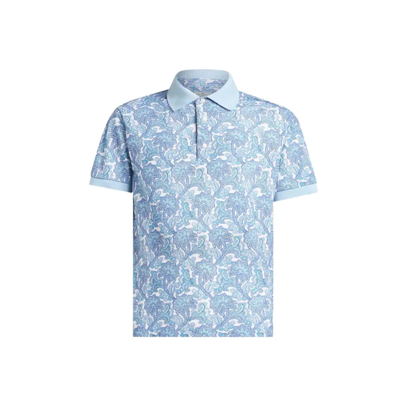 ETRO Paisley Printed Short Sleeved Polo Shirt-0
