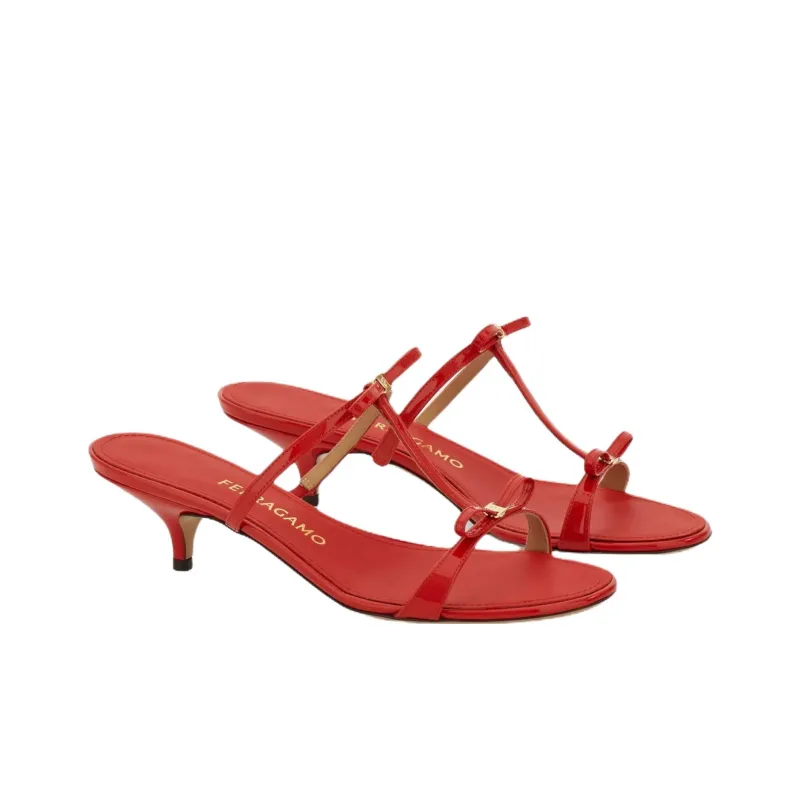 FERRAGAMO Slide Slippers Women's Red-2