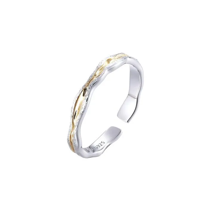 HUAYA S925 Silver Rings Women's Gold And Silver-0
