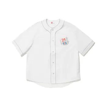LiNing x Phil Hackett Shirt Men's Standard White Shark Gray Combination Stripes